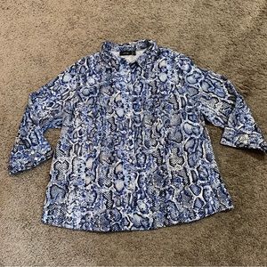 Apt. 9 Blouse 1X Snake Print